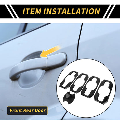 Carbon Fiber Front Rear Door Handle Bowl Caps for Toyota Tundra (2022-2024)