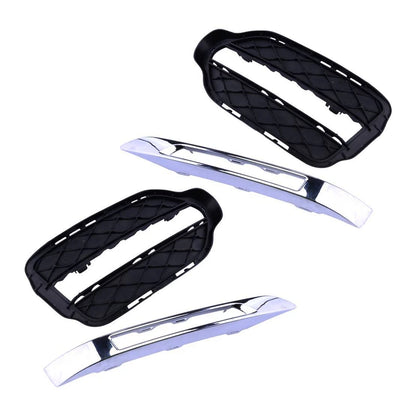 L & R Fog Light Grills w/ Strip Trim for Benz X204 GLK250 GLK350 (2013-2015)
