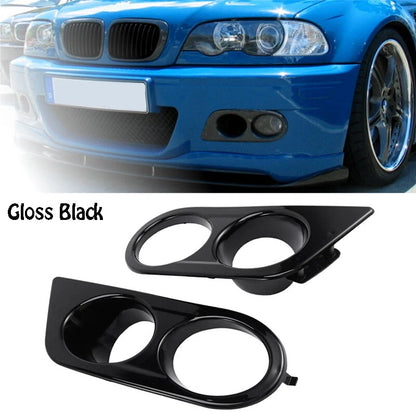 Gloss Black Front Bumper Fog Light Covers for 2001-2006 BMW E46 M3 (2001-2006)