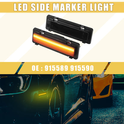Front LED Side Marker Light Amber Black for Chevy Camaro 1 Pair