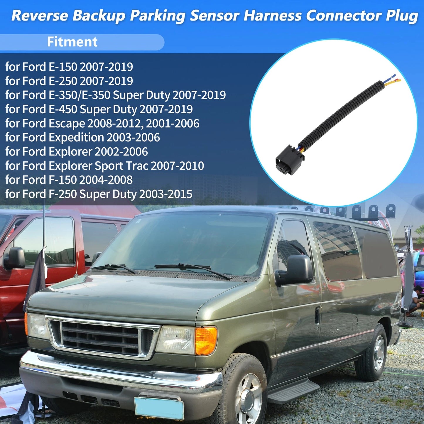Reverse Backup Parking Sensor Harness Connector for Ford E-150 (2004-2014)