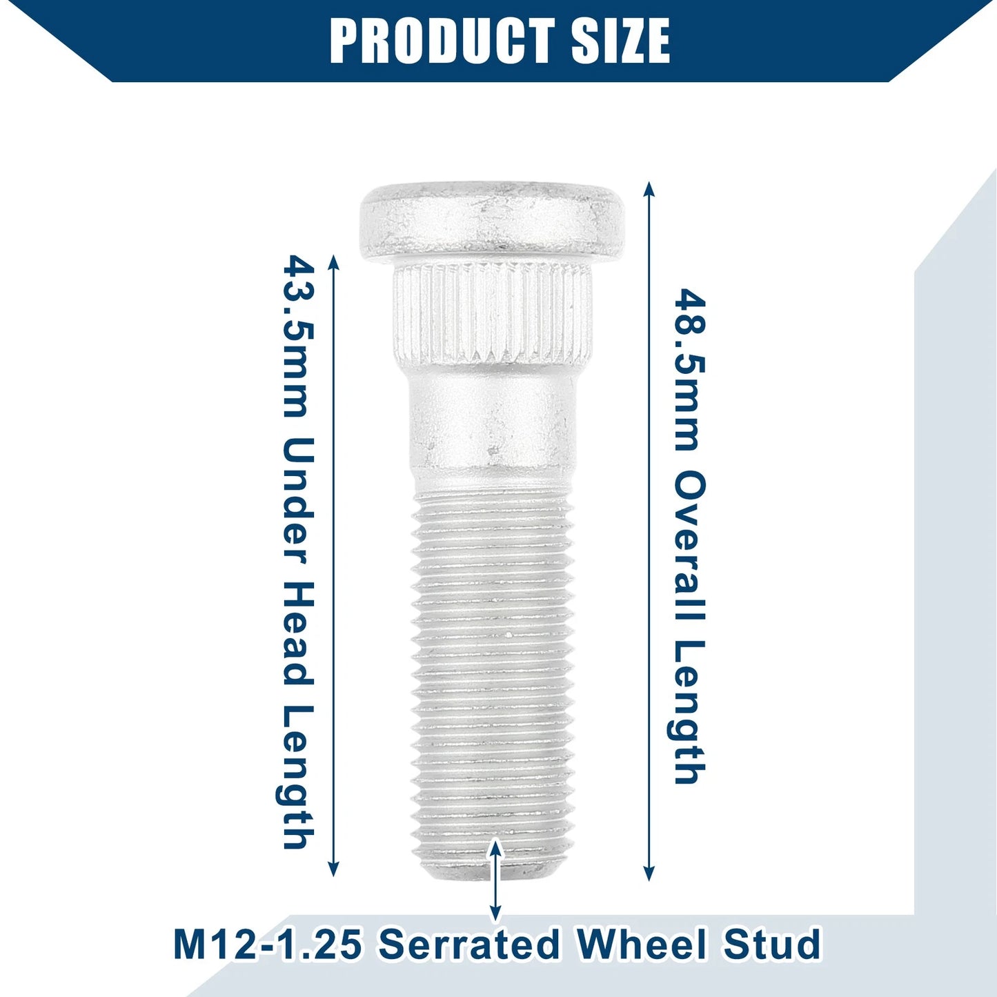 10 x M12-1.25 Wheel Stud Bolts for Subaru Toyota