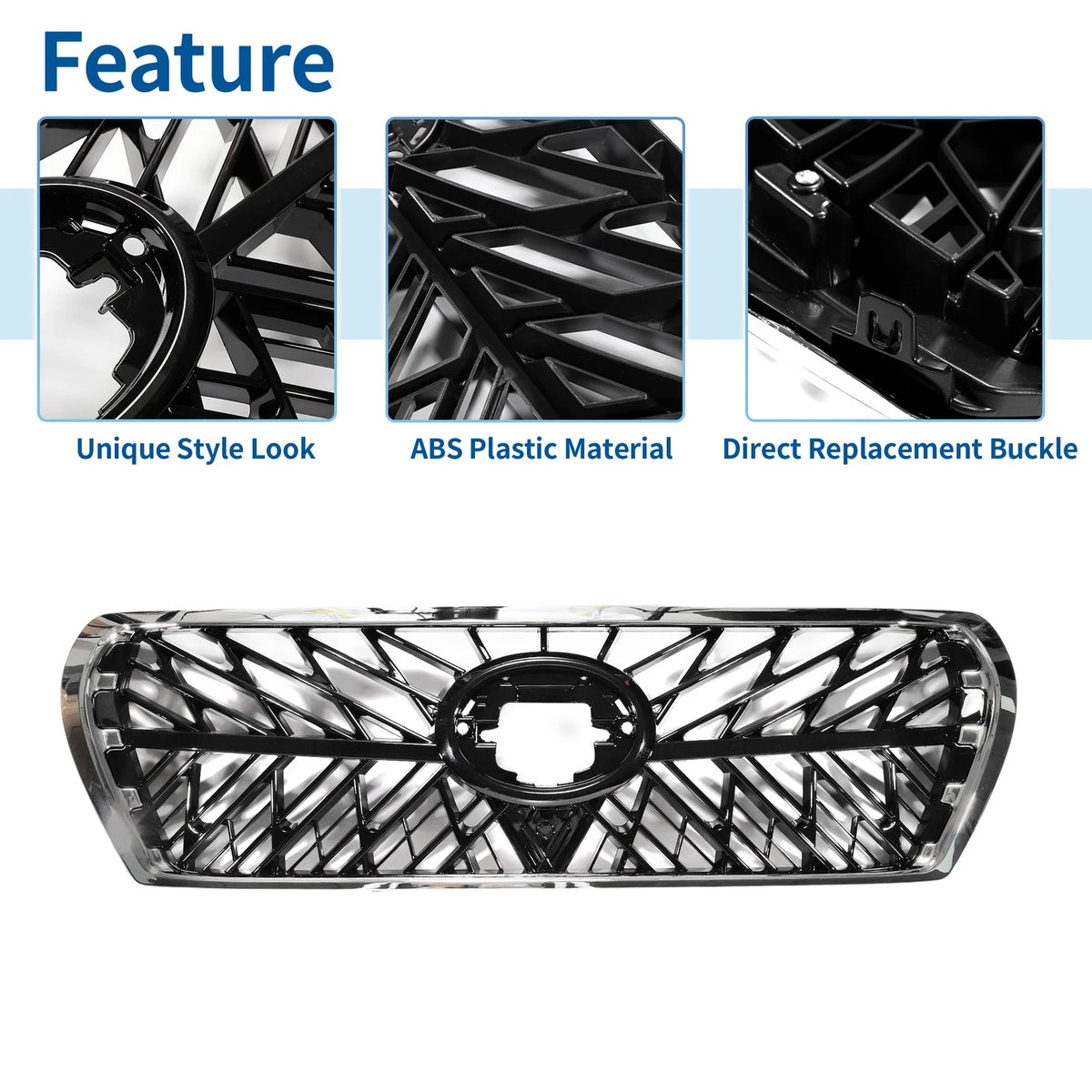 Front Upper Bonnet Bumper Grille for Toyota Land Cruiser LC200 (2008-2015)