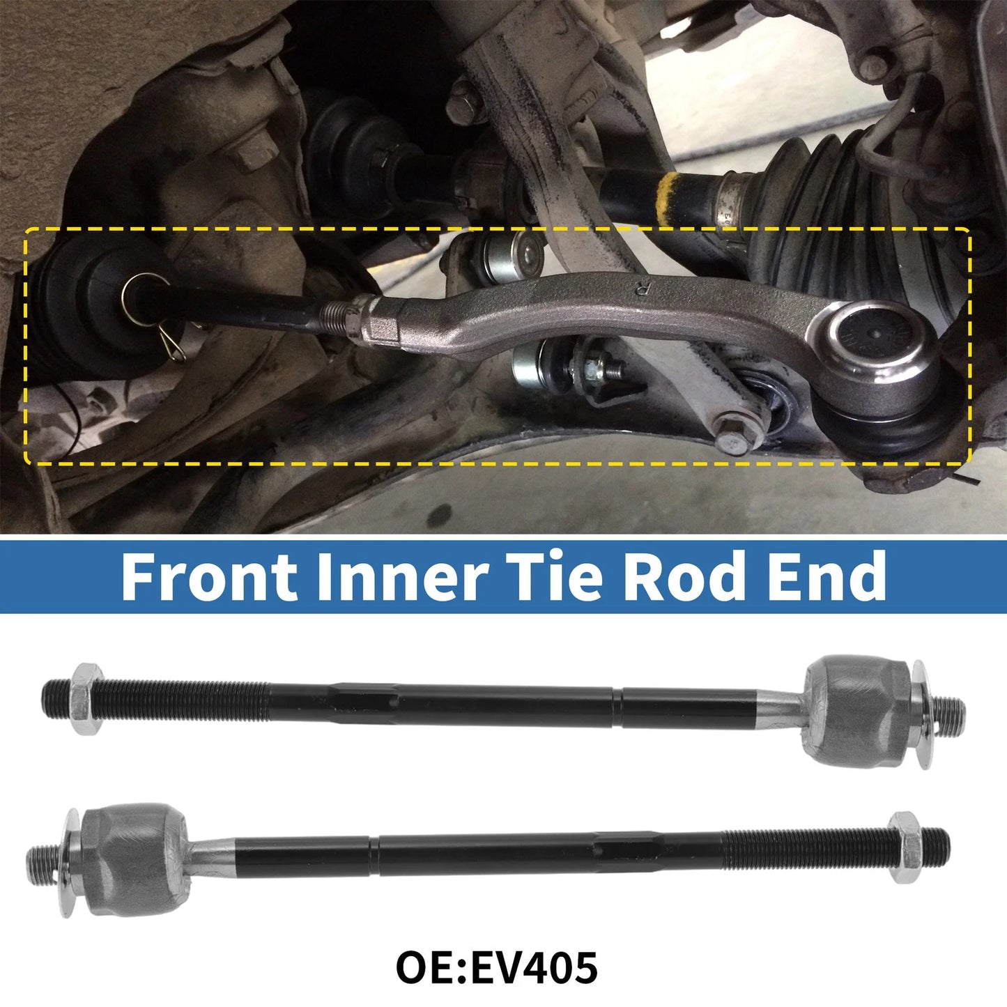 2 x Front Inner Tie Rod End Links for Mazda Tribute (2001–2006)