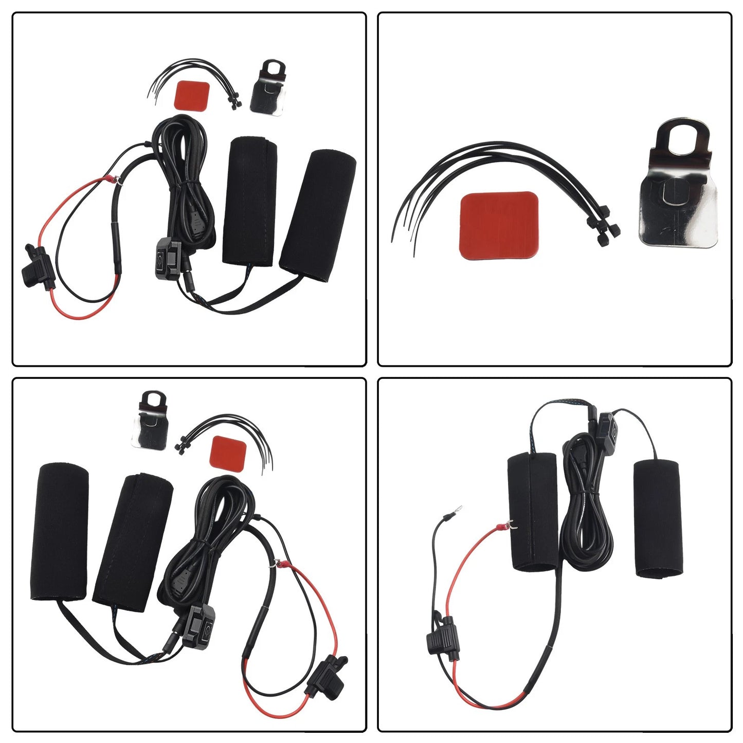 12V 3-Gear Heated Hand Grips Waterproof Handlebar Heater Warmer for Motorcycle