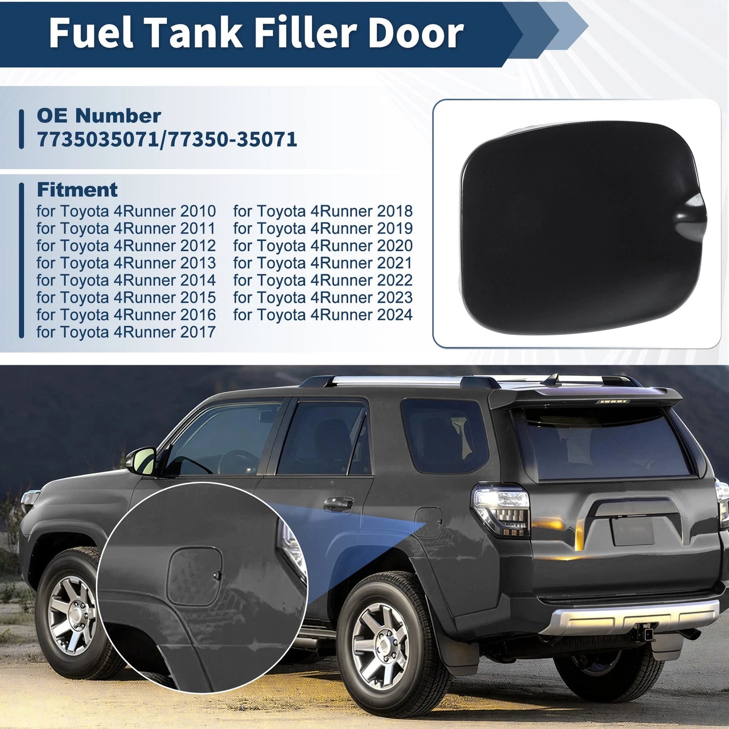 Fuel Filler Lid Cover for Toyota 4Runner (2010-2024)