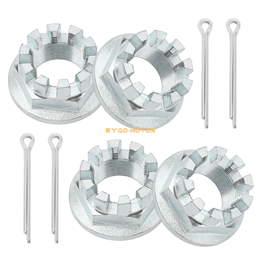 Set / 4 x Rear Axle Nuts w/ Pin / Honda TRX350 Rancher TE TM FE FM (2000–2006)