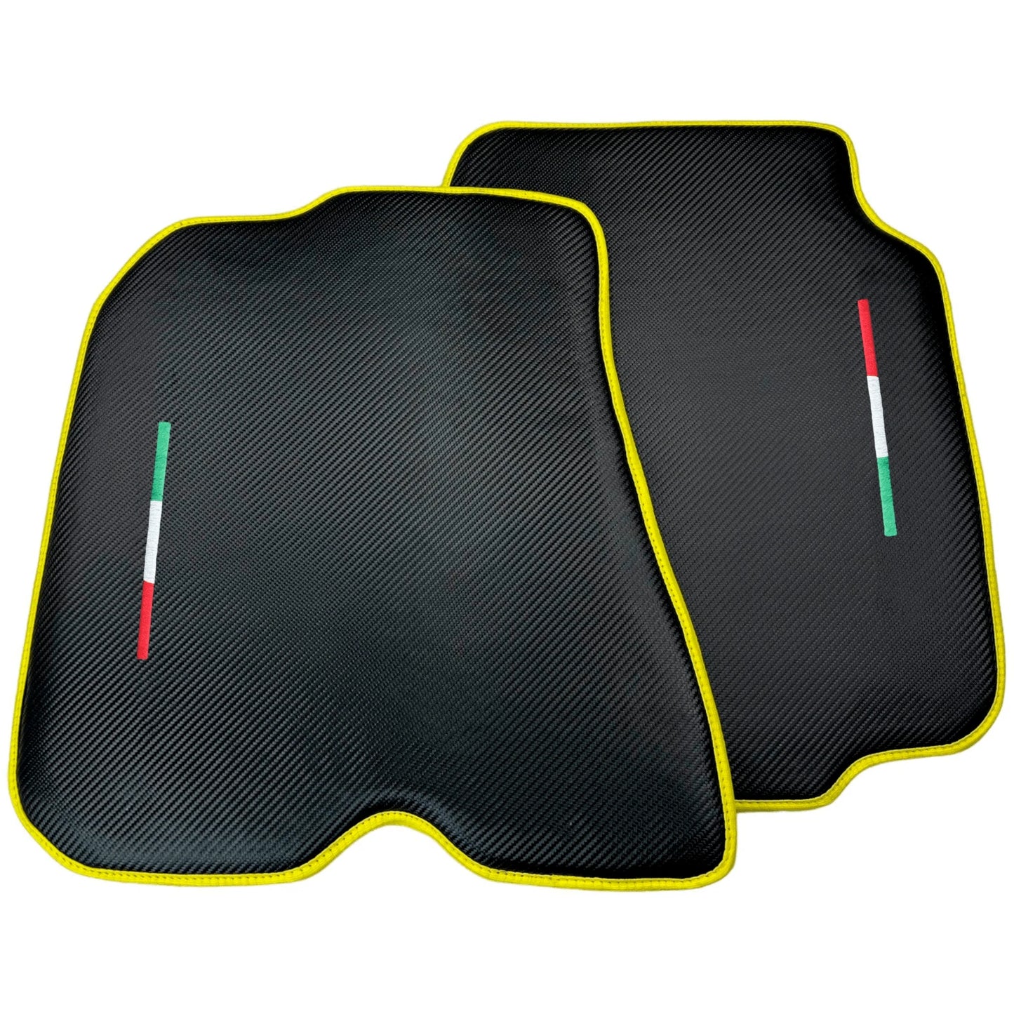 Carbon Fiber Floor Mats for Ferrari 812 GTS (2020-2023) - Yellow Trim