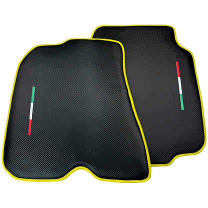 Carbon Fiber Floor Mats for Ferrari 812 GTS (2020-2023) - Yellow Trim