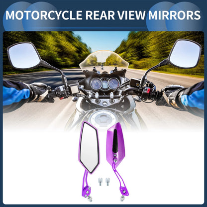 Purple Aluminum Alloy Rear View Mirrors for M8/M10 Motorcycle