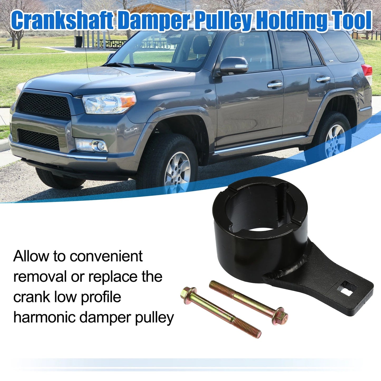 Crankshaft Damper Pulley Holding Tool w/ Crank Bolt for Toyota Lexus