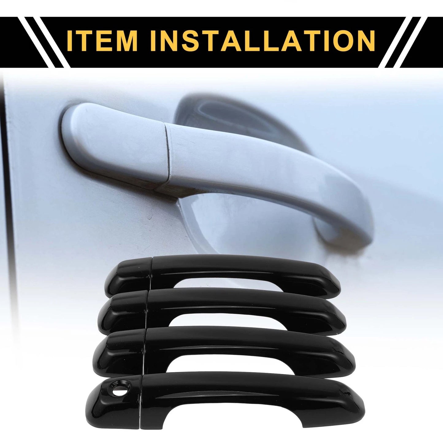4pcs Black Exterior Door Handle Covers for Toyota 4Runner (2010-2019)