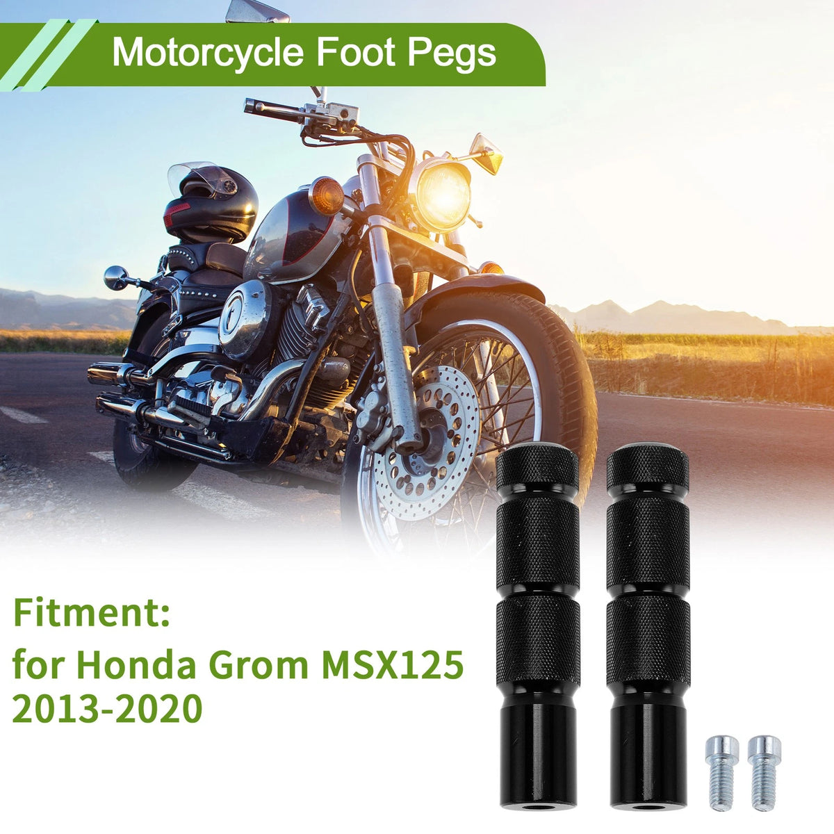Foot Pegs for Honda Grom MSX125 Front Pedal Aluminum Alloy Black