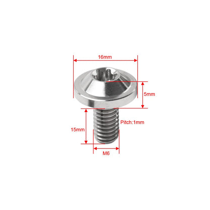 6 x M6x15mm Alloy Torx Head Screws for Bike Motorcycle