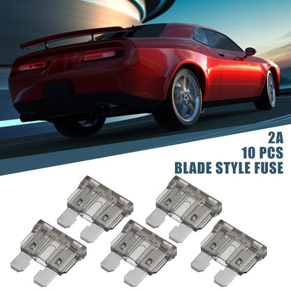 Blade Style Fuses 2A 10pcs for Car Boat Truck SUV RV Motorcycle