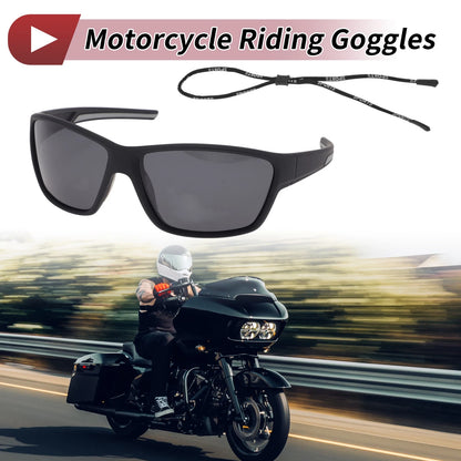 Motorcycle Riding Goggles Black Lens Black Gray Frame