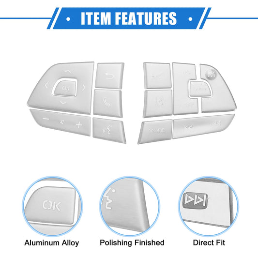 13 x Steering Wheel Switch Button Covers for Toyota Highlander (2001-2023)
