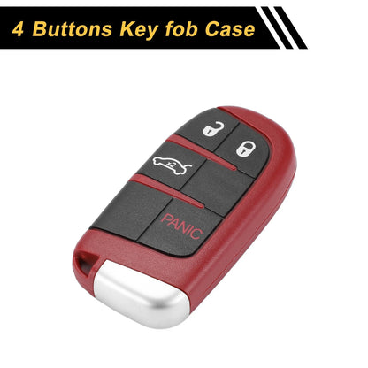 Key Fob Shell Case for Dodge Charger 2006-2023 - 4 Button Black Red