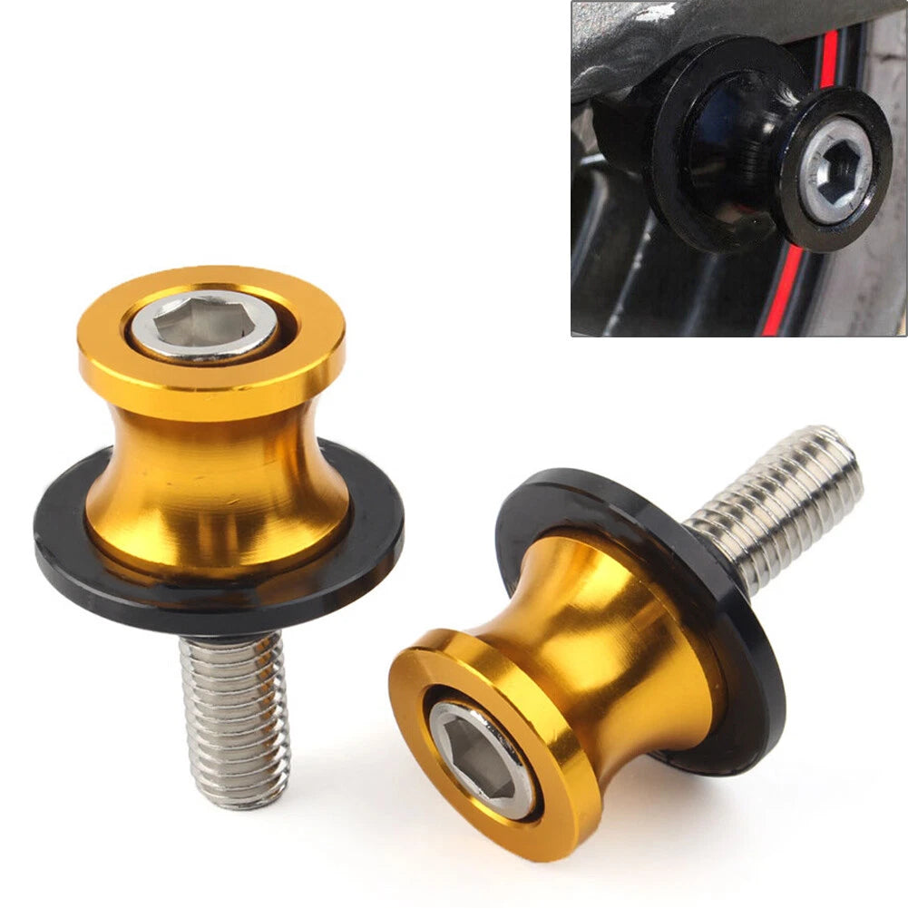 10mm CNC Swingarm Spools for KAWASAKI ZX6R (1998-2011) - Gold Pair