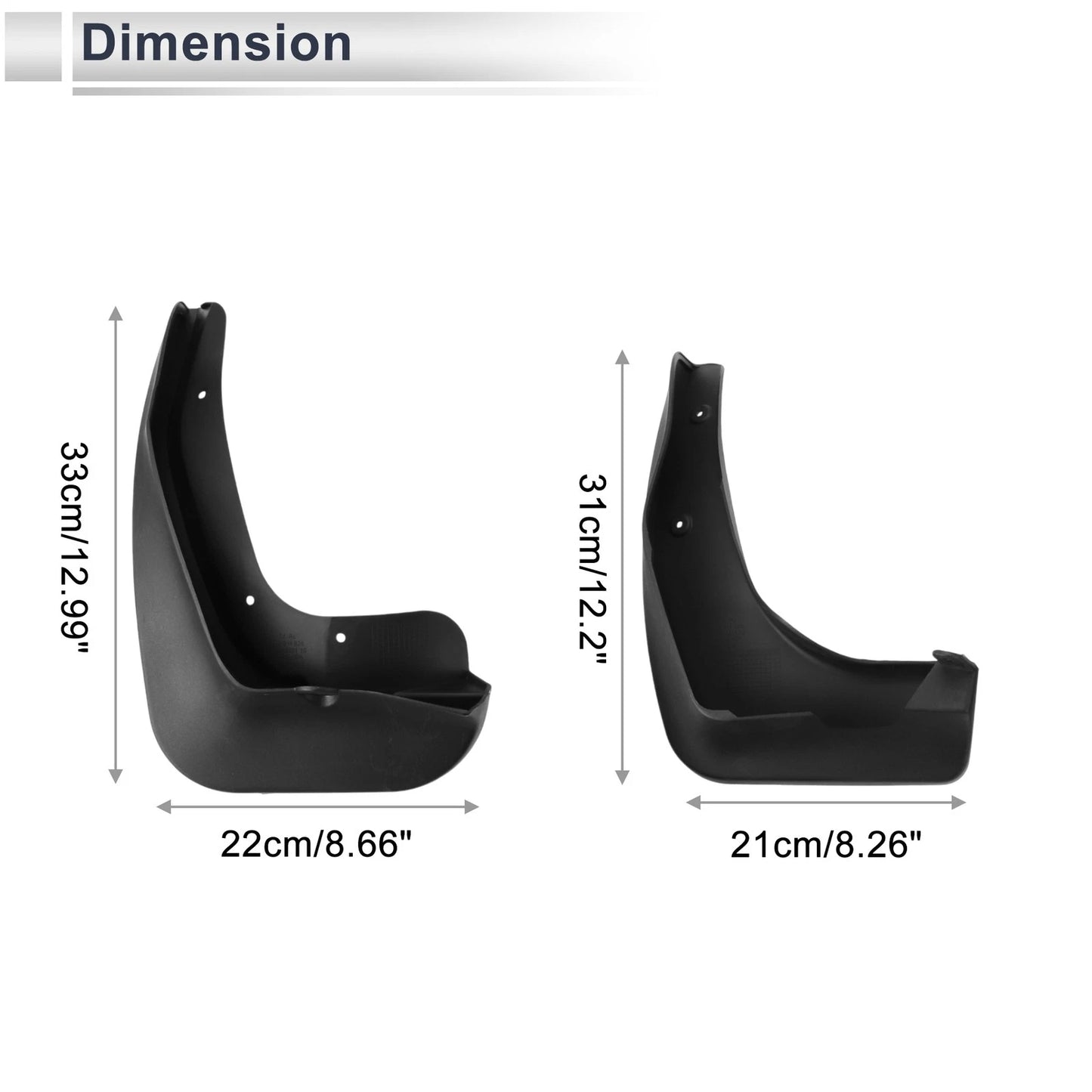 Mud Flaps Splash Guards 1 Set for BMW 1 Series (116i/118i) (2011-2019)