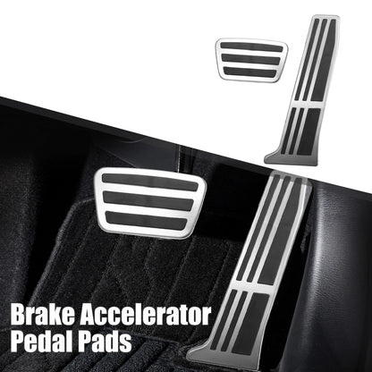 2 x Brake & Accelerator Foot Pedal Covers Non-Slip for Toyota Silver Tone