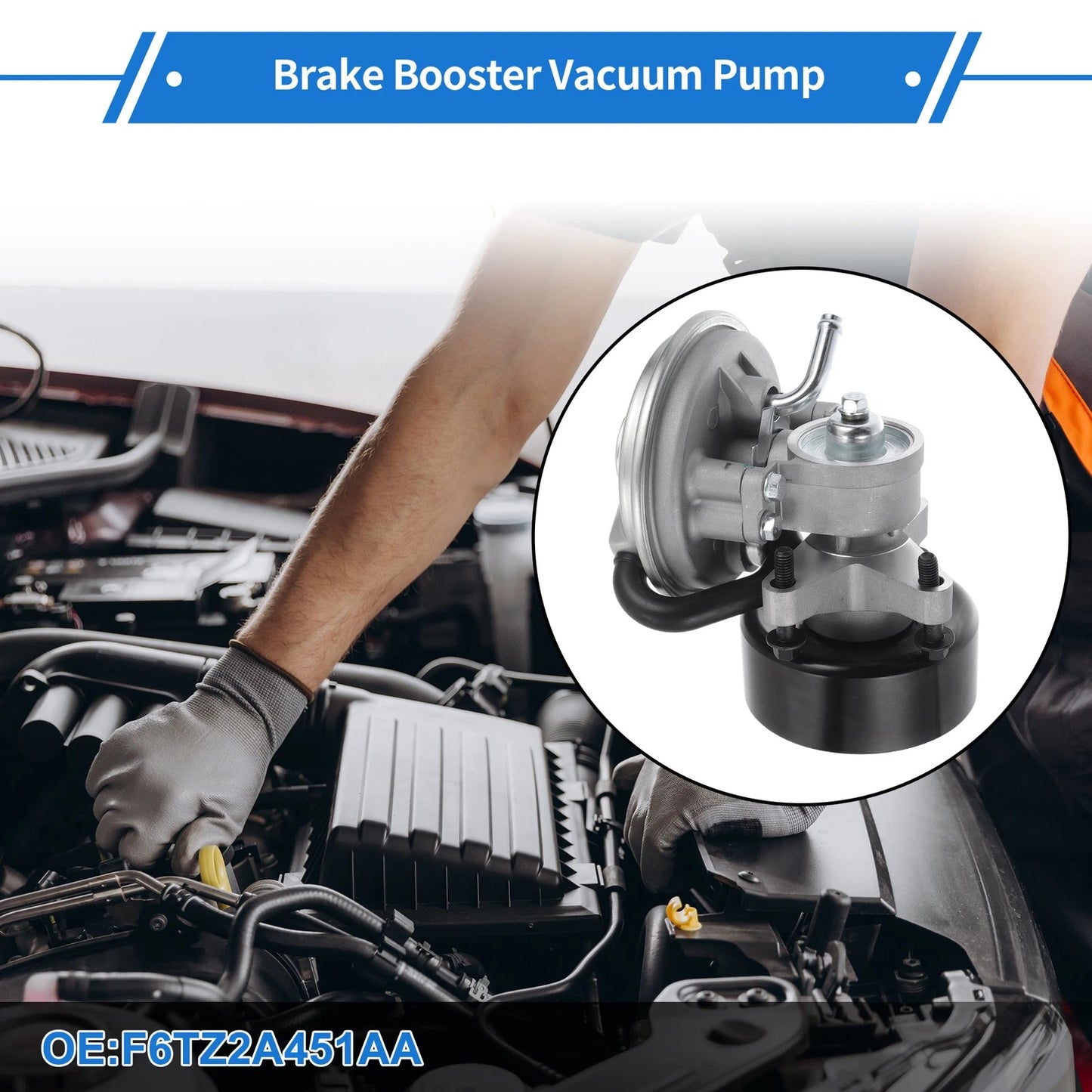 Brake Vacuum Pump for Ford F350 F450 F550 Super Duty (1999-2007)