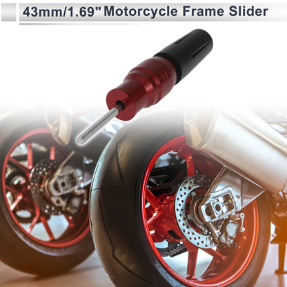 10.5mm Aluminum Alloy Plastic Motorcycle Slider Frame Bolt 1 Set Red