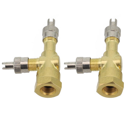 TPMS Valve Tee Adapter / Pack of 2 / Long lasting for Motorcycles and Cars