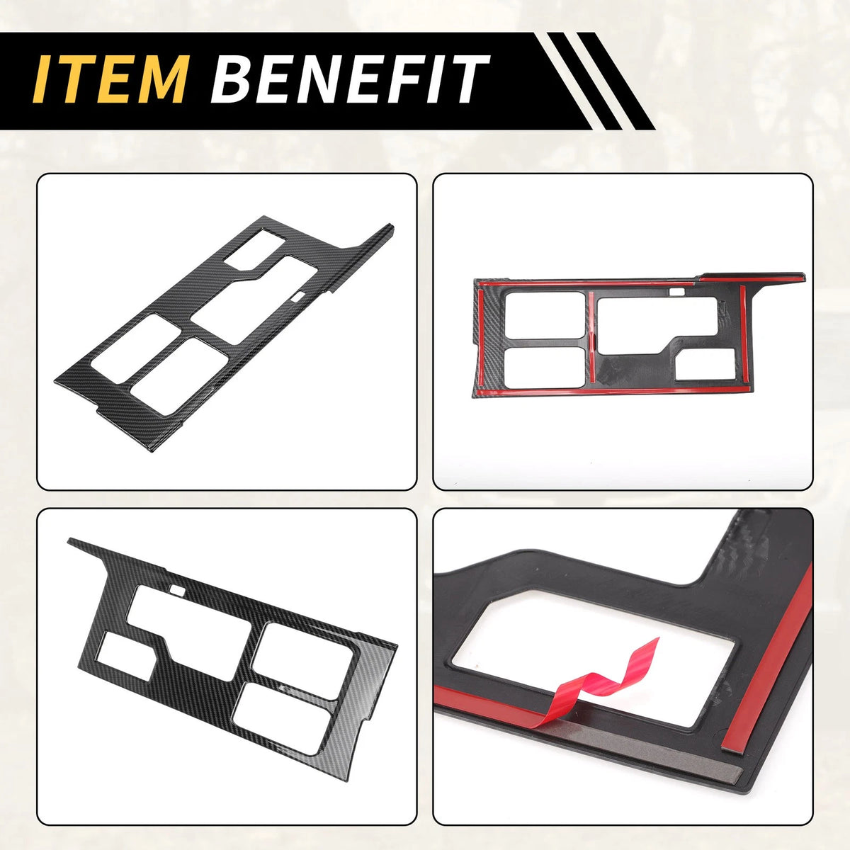 Carbon Fiber Gear Shift Frame Panel Cover Trim for Toyota Tundra (2022-2024)