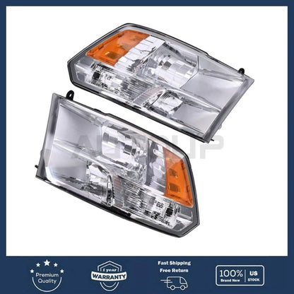 2Pcs Halogen Headlights for Dodge Ram 1500 2500 3500 (2009–2018)