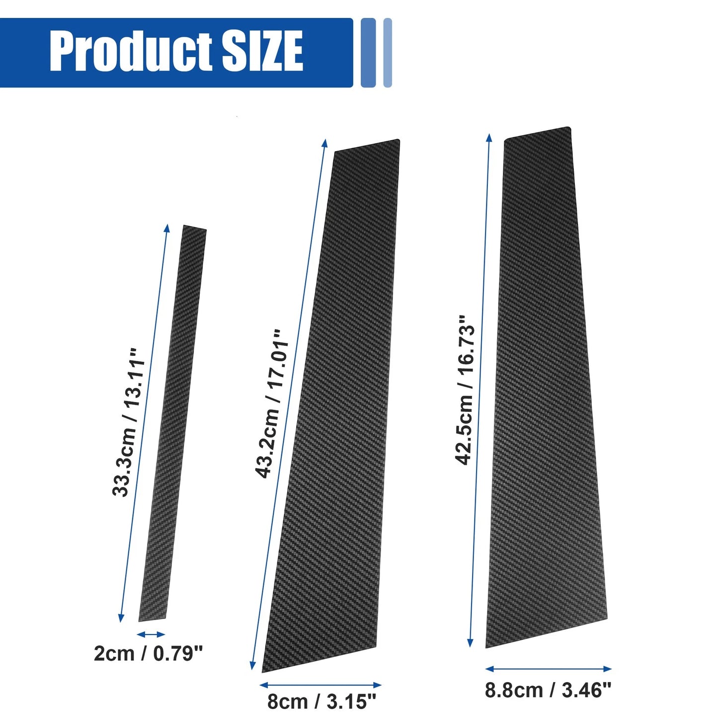 Carbon Fiber Car Door Window Pillar Post Cover Trim for BMW 3 Series (2012-2019)