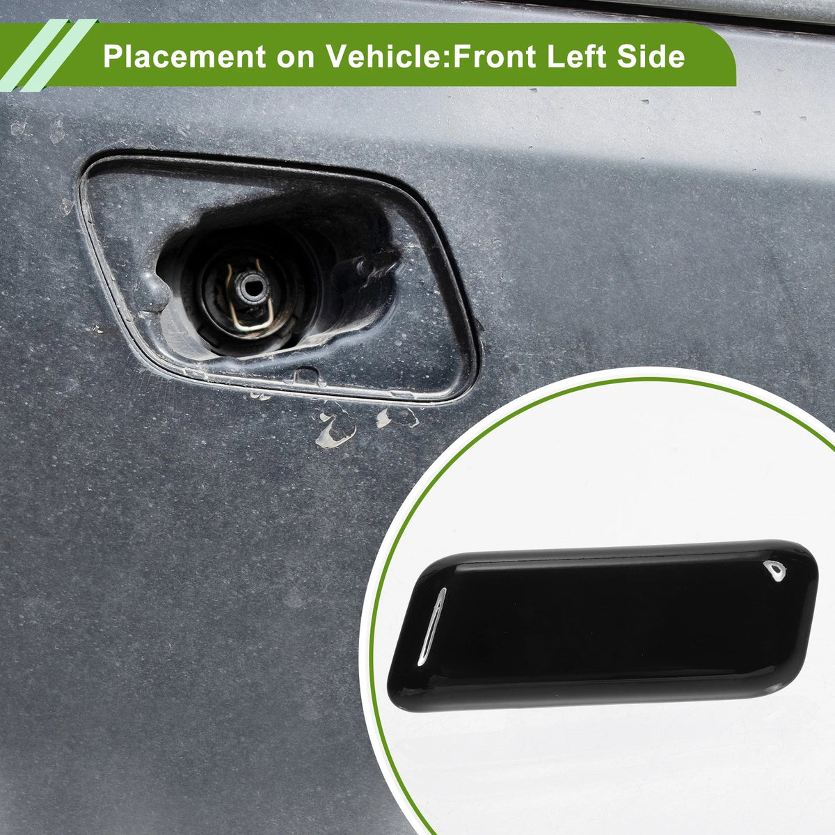 Front Left Washer Nozzle Cover Black for Toyota Land Cruiser (2016–2021)