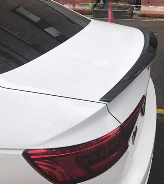 Rear Carbon Fiber Spoiler Wing for Audi B9 A4 S4 Sedan V Style (2017-2024)