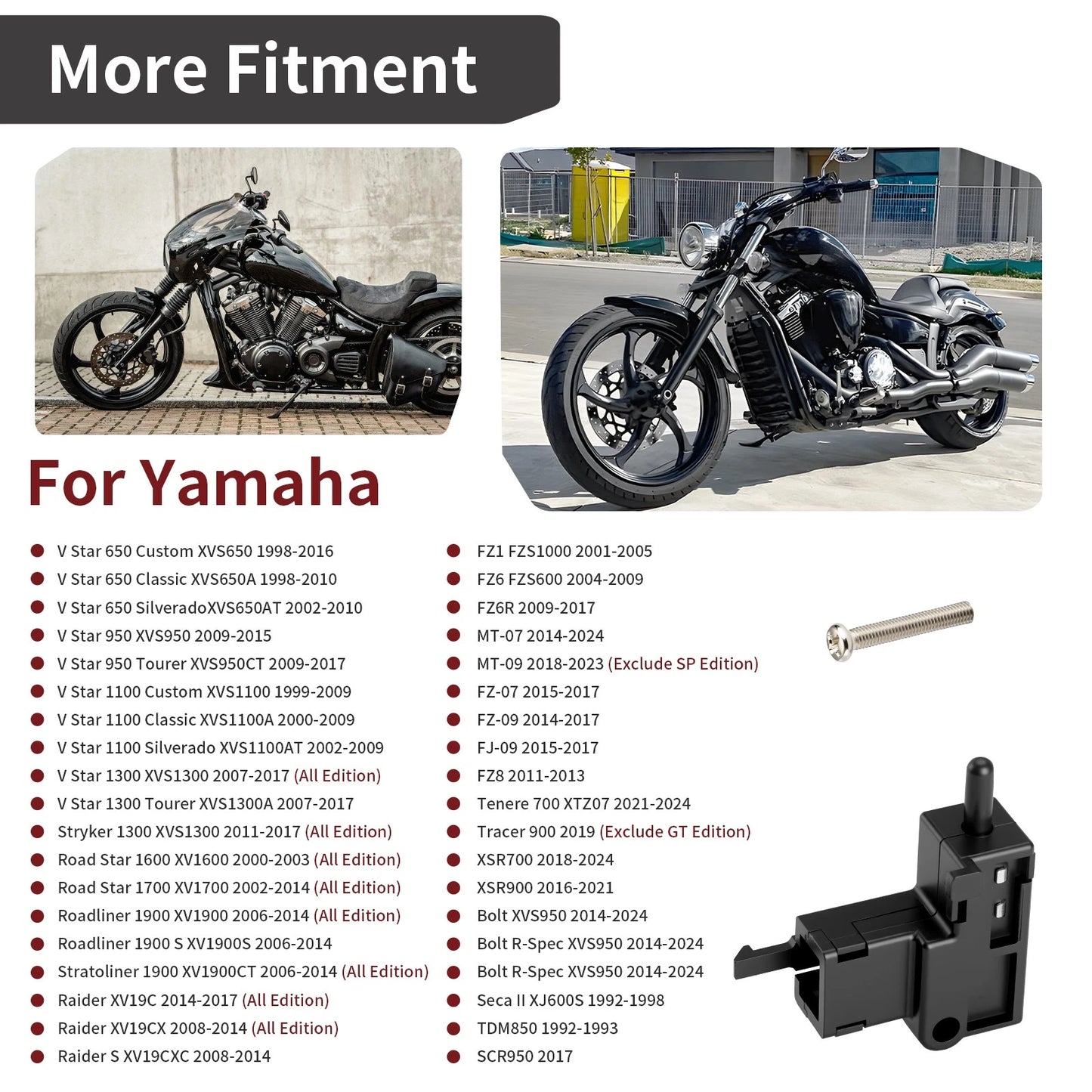 Left Clutch Lever Switch for Yamaha XSR700/XSR900/SCR950 (2018-2024)