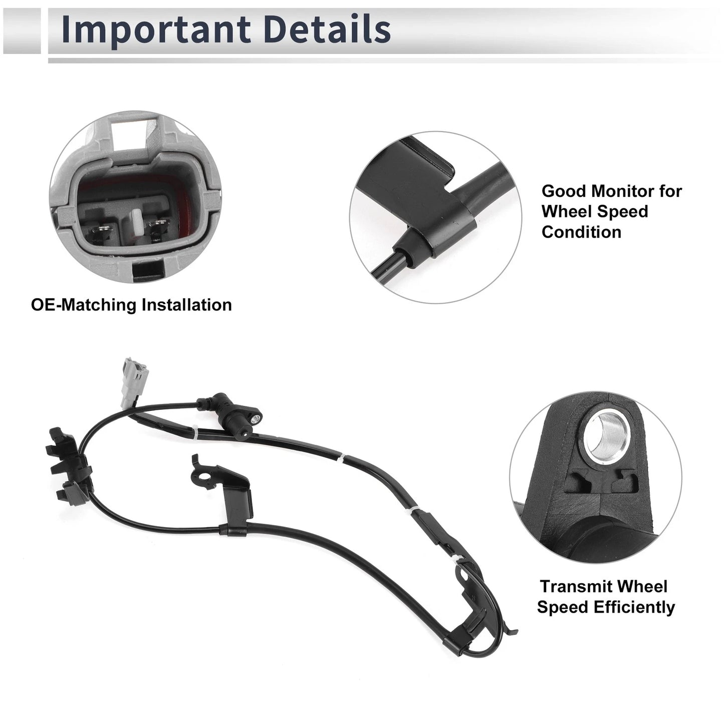 ABS Wheel Speed Sensor Front Right for Toyota Highlander (2004-2007)