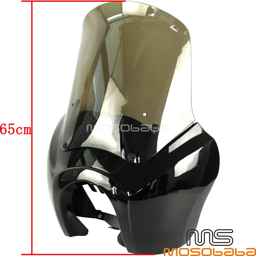 15'' Headlight Fairing & Smoke Windscreen for Harley Low Rider, Street Bob (99-17)