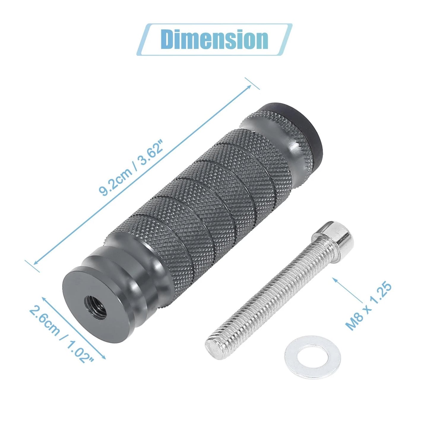 2 x 6mm Aluminum Aolly Rearset Footpeg for Motorbike