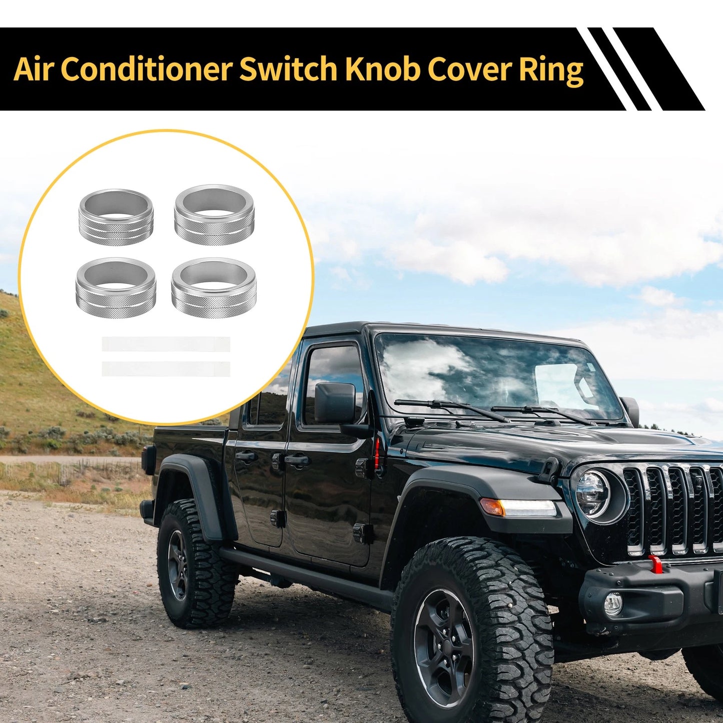 Headlight Switch Knob Cover Ring for Jeep Gladiator JT (2020-2023)