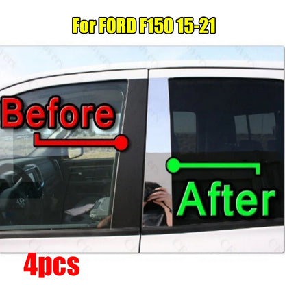 4 x Chrome Pillar Trim Door Cover Mirrored Post for FORD F150 (2015–2021)