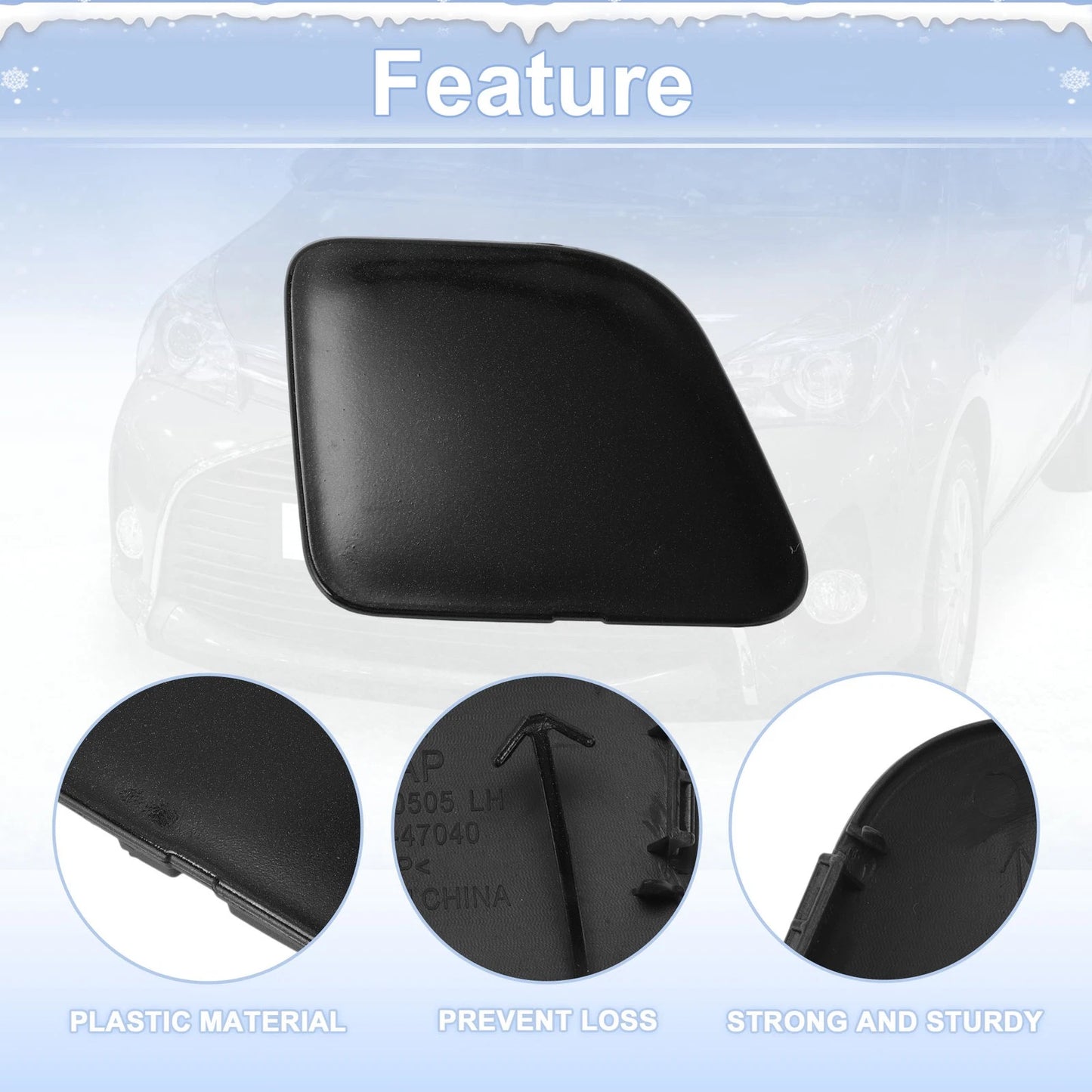 Left Front Tow Hook Cover for Toyota Yaris 2017-2019