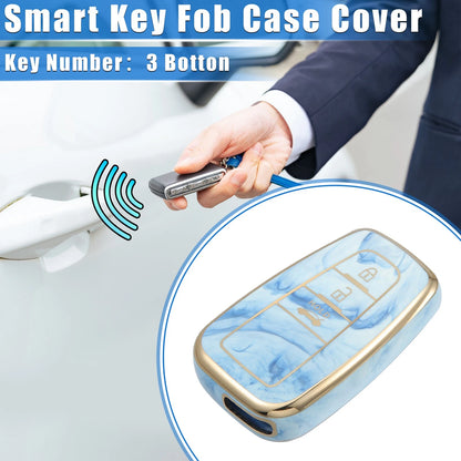 3 Button Smart Key Fob Cover Case for Toyota Prius (2006-2022) TPU Blue