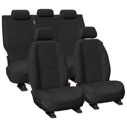 Front and Rear Black Neoprene Seat Covers for Ford Ranger PX PX3 (2015-2021)