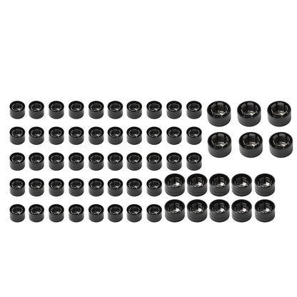 62X Engine Bolt Caps for Harley Road King Street Glide (2007-2016) Black