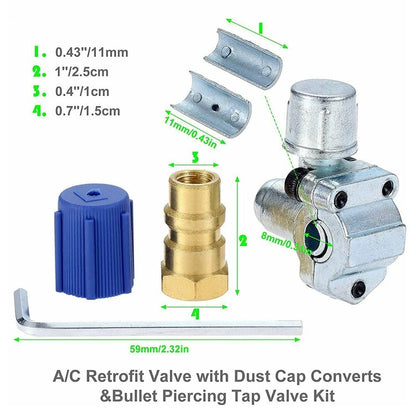 Cap Valve Kit 1.6MPa~3.2MPa 1/4" SAE Female Thread Retrofit A/C for BPV31