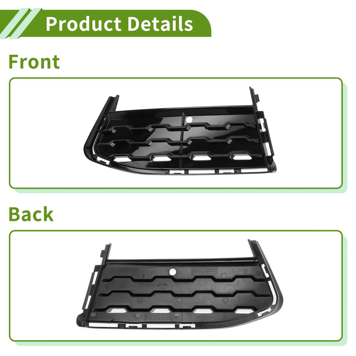 Front Left Fog Light Grill for BMW 7 Series (2015-2020) - 1 x Black Lens
