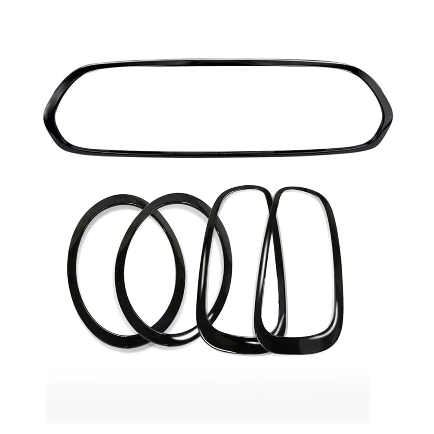 5 x Black Front Bumper Grill Covers for Mini Cooper S F55 F56 F57 (2014-2023)