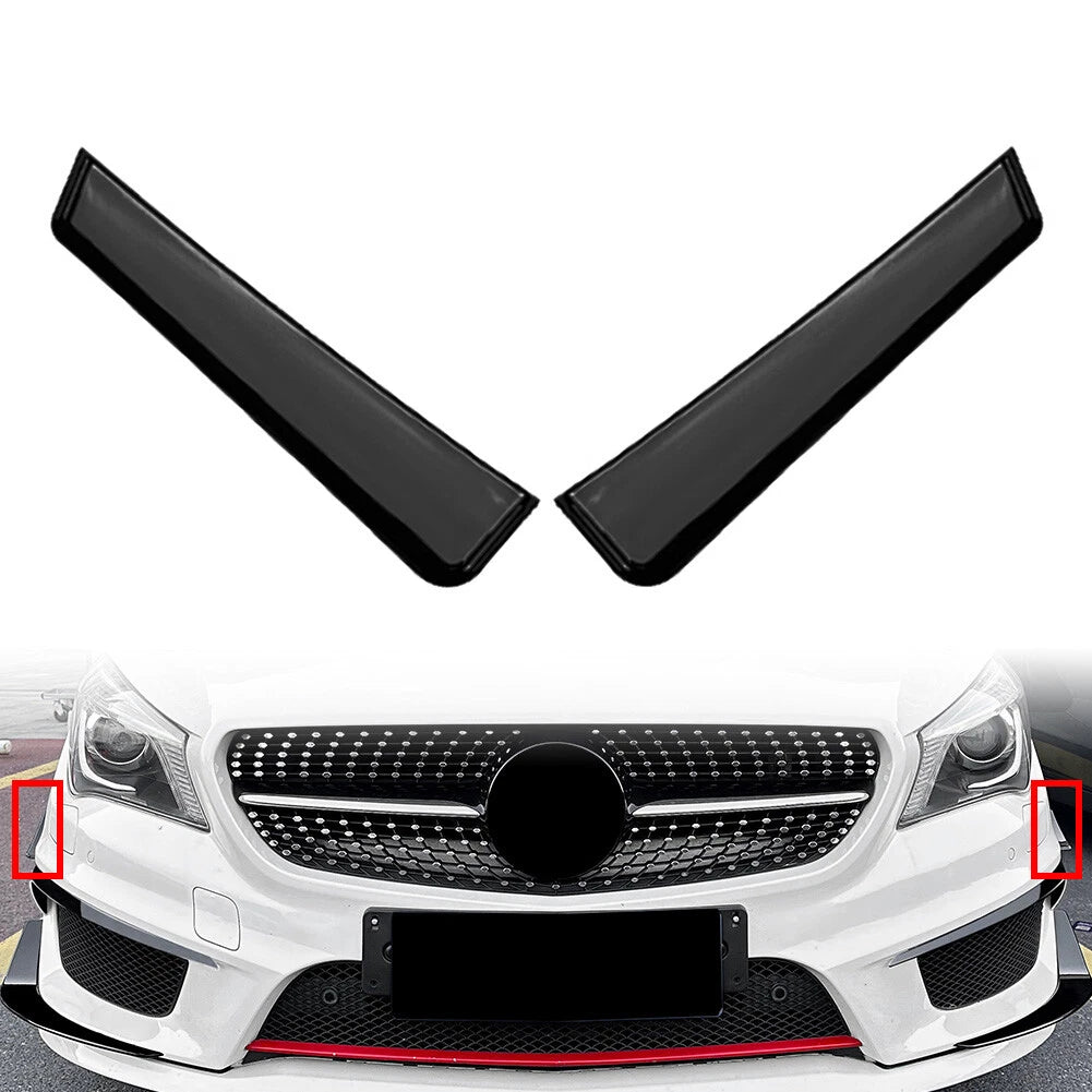 Glossy Black Front Bumper Side Spoiler for Benz CLA Class C117 (2013-2016)