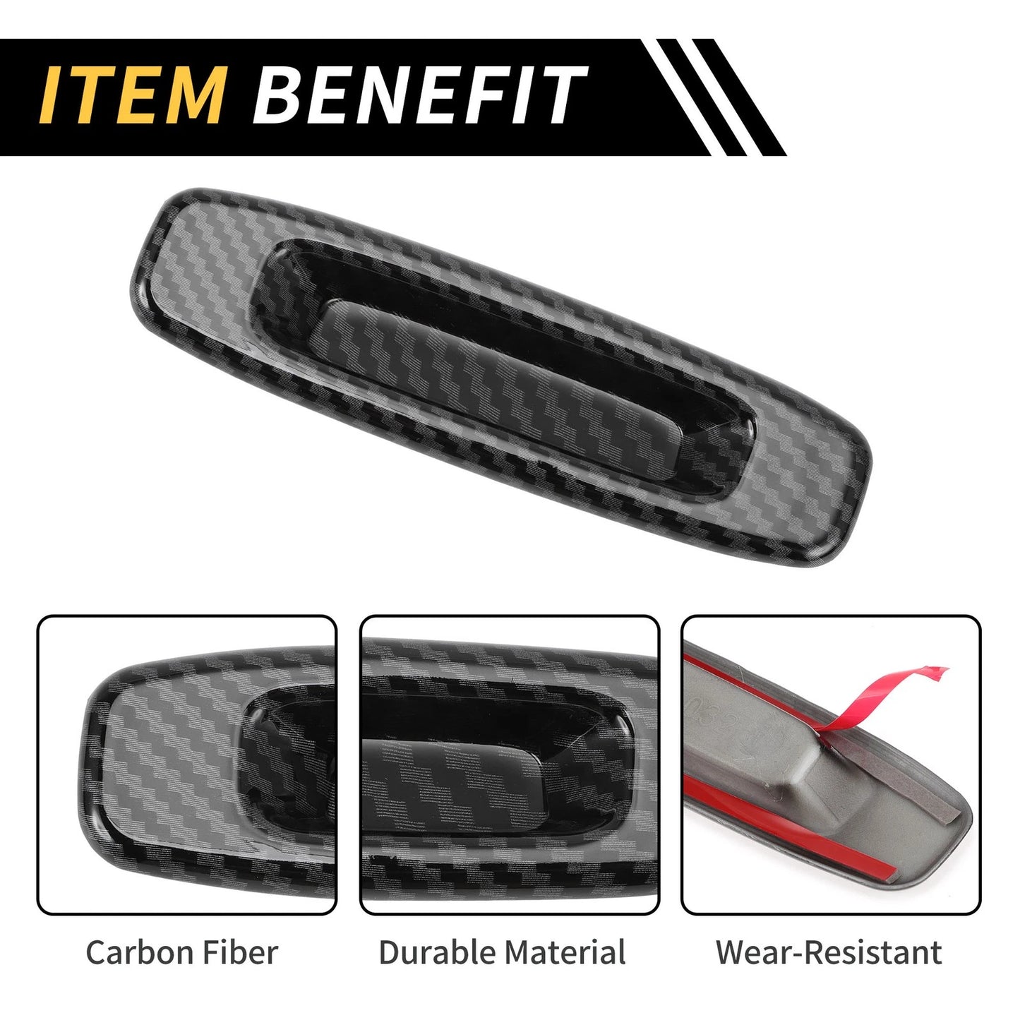 Carbon Fiber Roof Handle Cover Trim for Toyota Tundra (2014-2021)