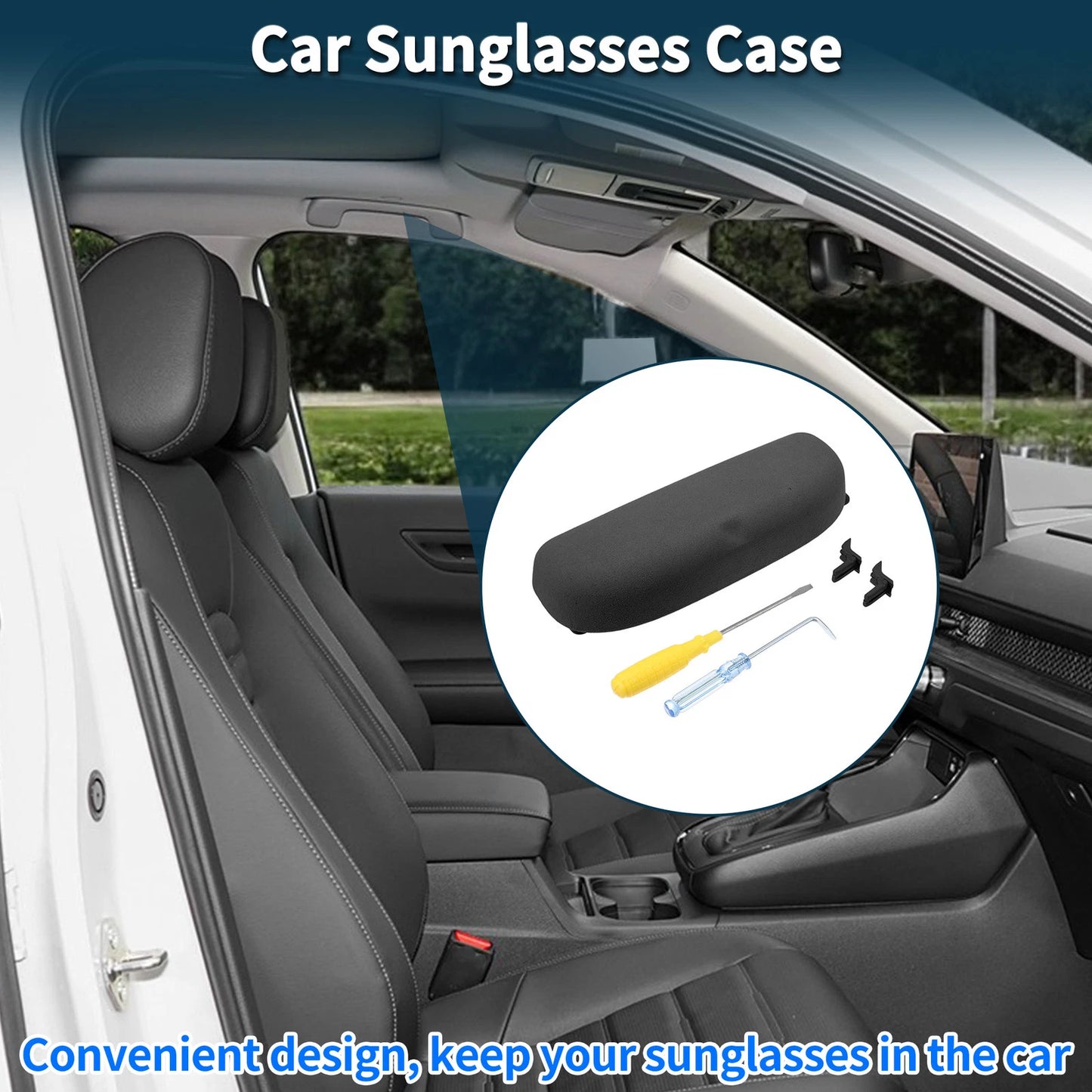 Sunglasses Case for Porsche Cayenne Eyeglasses Holder Storage Box Black