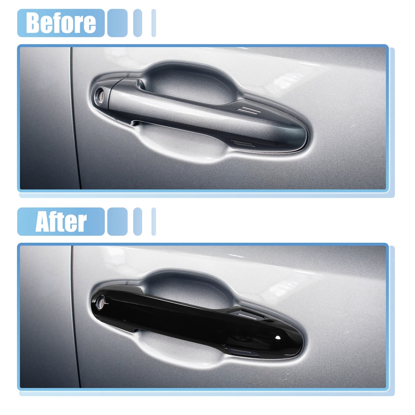 4pcs Black Car Side Door Handle Cover Trim for Toyota Highlander RAV4 (2019-2021)